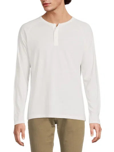Saks Fifth Avenue Men's Long-sleeve Henley Shirt In White
