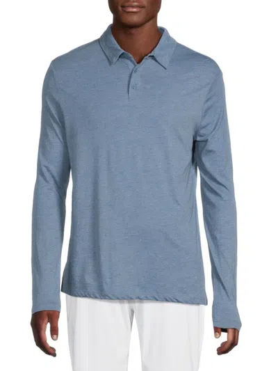 Saks Fifth Avenue Men's Long-sleeve Polo Shirt In Blue