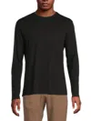 Saks Fifth Avenue Men's Triblend Long Sleeve Crewneck T-shirt In Black