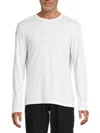 Saks Fifth Avenue Men's Triblend Long Sleeve Crewneck T-shirt In White