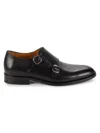 Saks Fifth Avenue Men's Matthew Leather Double Monk Strap Shoes In Black