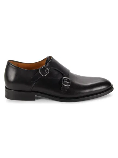 Saks Fifth Avenue Men's Matthew Leather Double Monk Strap Shoes In Black
