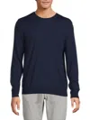 Saks Fifth Avenue Men's Merino Wool-blend Crewneck Sweater In Blue