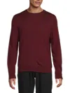 Saks Fifth Avenue Men's Merino Wool-blend Crewneck Sweater In Burgundy