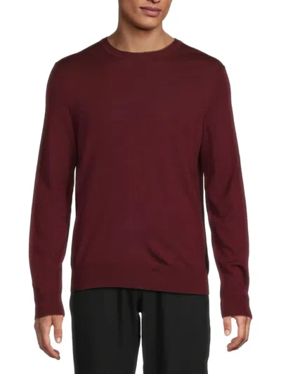 Saks Fifth Avenue Men's Merino Wool-blend Crewneck Sweater In Burgundy