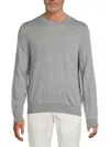 Saks Fifth Avenue Men's Merino Wool-blend Crewneck Sweater In Gray