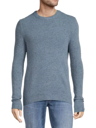 Saks Fifth Avenue Men's Merino Wool Blend Donegal Crewneck Sweater In Denim