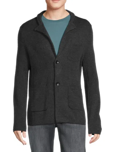 Saks Fifth Avenue Men's Merino Wool Blend Sweater Blazer In Charcoal Heather