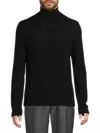 Saks Fifth Avenue Men's Merino Wool-blend Turtleneck Sweater In Black