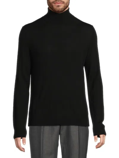 Saks Fifth Avenue Men's Merino Wool-blend Turtleneck Sweater In Black