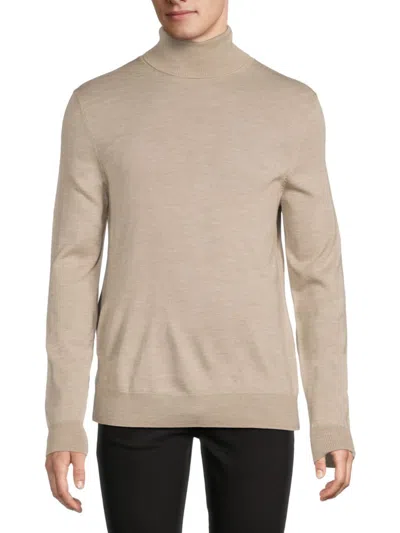 Saks Fifth Avenue Men's Merino Wool-blend Turtleneck Sweater In Neutral
