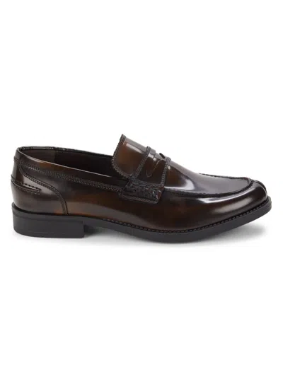 Saks Fifth Avenue Men's Michael Leather Penny Loafers In Dark Brown