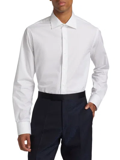 Saks Fifth Avenue Men's Micro Tonal Dot Dress Shirt In White