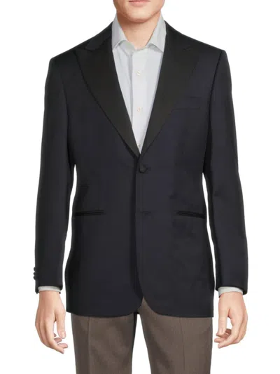 Saks Fifth Avenue Men's Modern Tuxedo Wool Blazer In Navy