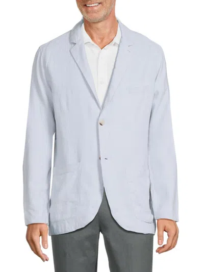 Saks Fifth Avenue Men's Notch Lapel Linen Blend Sportcoat In Light Blue