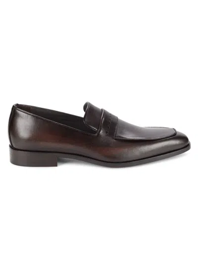 Saks Fifth Avenue Men's Penny Leather Loafers In Cafe