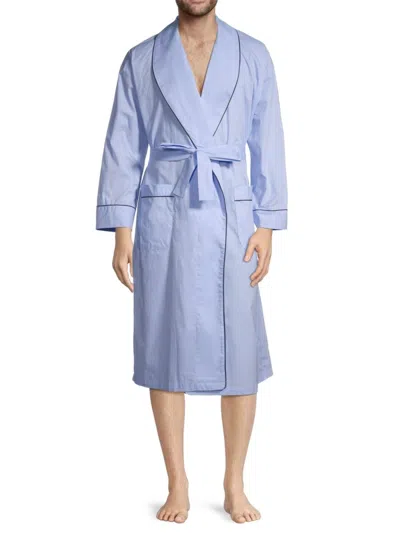Saks Fifth Avenue Men's Piped Shawl Robe In Blue
