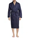 Saks Fifth Avenue Men's Piped Shawl Robe In Navy