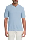 Saks Fifth Avenue Men's Piqué Knit Polo Shirt In Blue