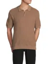 Saks Fifth Avenue Men's Piqué Knit Polo Shirt In Brown