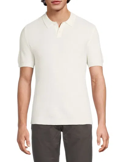 Saks Fifth Avenue Men's Piqué Knit Polo Shirt In White
