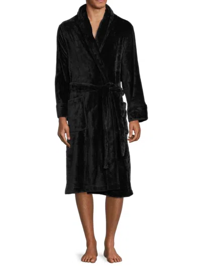 Saks Fifth Avenue Men's Plush Velvet Robe In Black