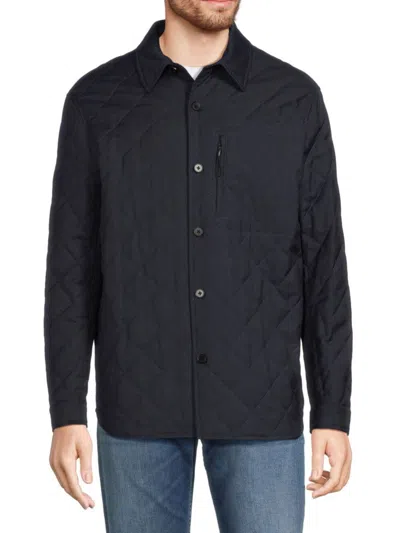 Saks Fifth Avenue Men's Quilted Shirt Jacket In Navy