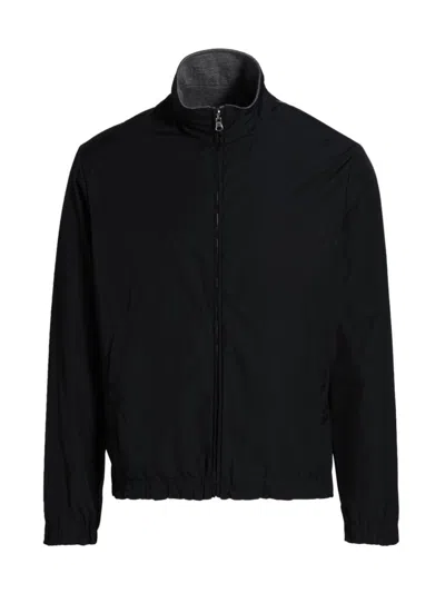 Saks Fifth Avenue Men's Reversible Cotton-blend Bomber Jacket In Black