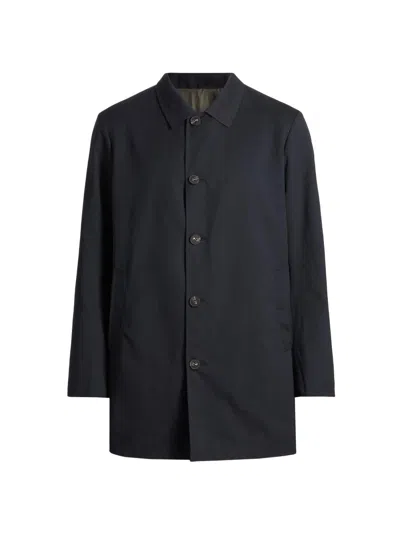 Saks Fifth Avenue Men's Reversible Peach Raincoat In Black