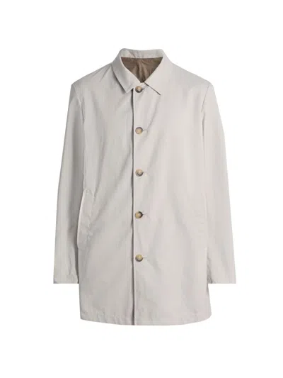 Saks Fifth Avenue Men's Reversible Peach Raincoat In White