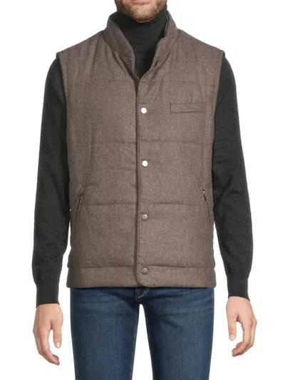 Saks Fifth Avenue Men's Reversible Woven Vest In Brown