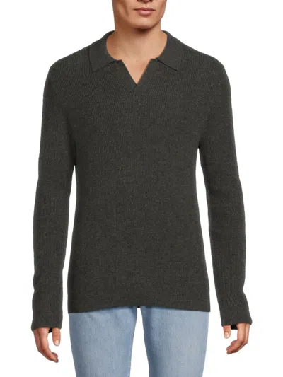 Saks Fifth Avenue Men's Ribbed Cashmere Sweater In Gray