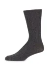 Saks Fifth Avenue Men's Ribbed Cashmere Blend Crew Socks In Charcoal
