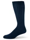 Saks Fifth Avenue Men's Ribbed Cashmere Blend Crew Socks In Navy