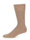 Saks Fifth Avenue Men's Ribbed Cashmere Blend Crew Socks In Neutral