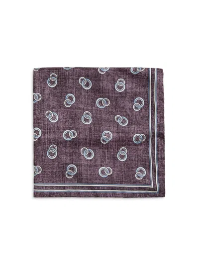 Saks Fifth Avenue Men's Ring Silk Pocket Square In Purple