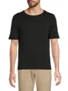 Saks Fifth Avenue Men's Rolnek Solid Cotton T-shirt In Black