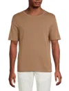 Saks Fifth Avenue Men's Rolnek Solid Cotton T-shirt In Brown