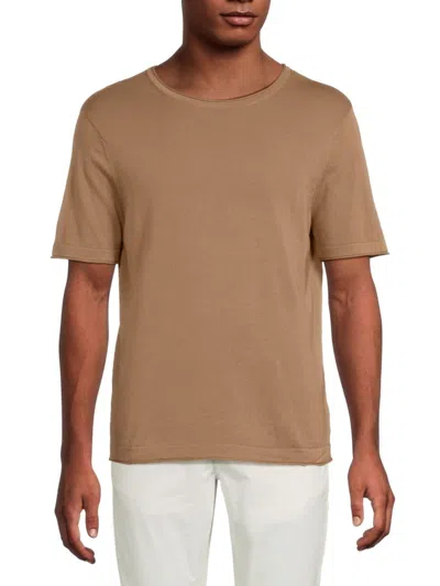 Saks Fifth Avenue Men's Rolnek Solid Cotton T-shirt In Brown