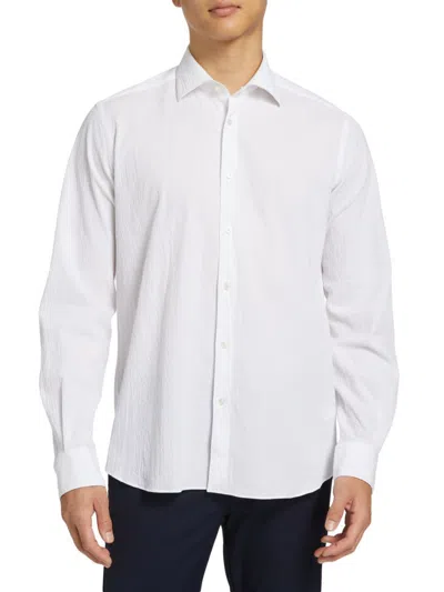 SAKS FIFTH AVENUE MEN'S SEERSUCKER COTTON BUTTON-FRONT SHIRT