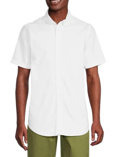 Saks Fifth Avenue Men's Short Sleeve Shirt In White