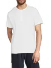 Saks Fifth Avenue Men's Short-sleeve Tri-blend Henley T-shirt In Black