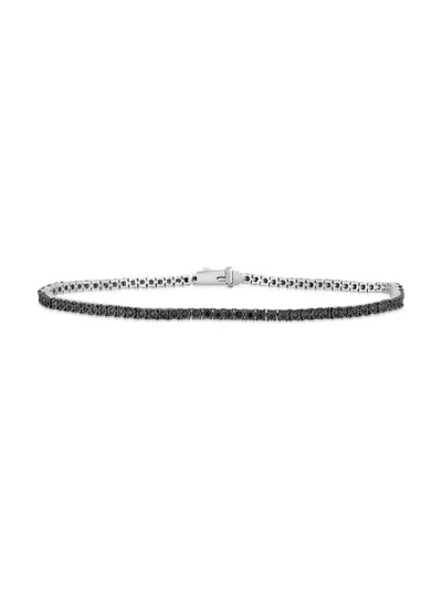 Saks Fifth Avenue Men's Silver & 1 Tcw Black Diamond Bracelet