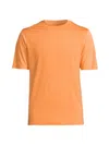 Saks Fifth Avenue Men's Slim-fit Active Perforated-sleeve T-shirt In Tangerine