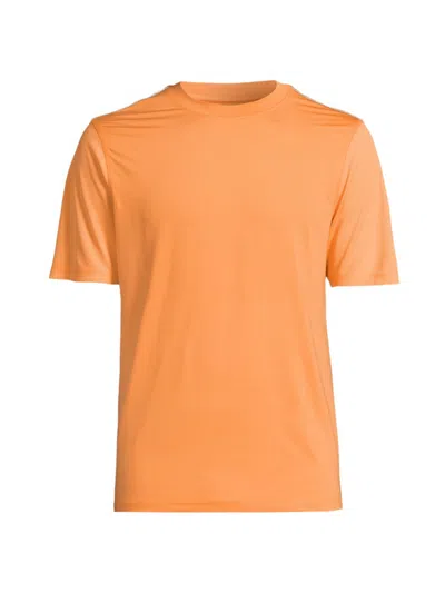 Saks Fifth Avenue Men's Slim-fit Active Perforated-sleeve T-shirt In Tangerine