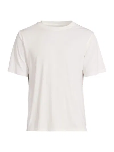 Saks Fifth Avenue Men's Slim-fit Active Perforated-sleeve T-shirt In White
