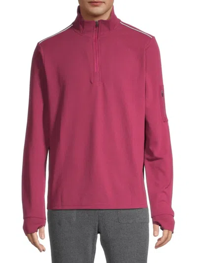 Saks Fifth Avenue Men's Slim-fit Active Quarter-zip Sweatshirt In Anemone