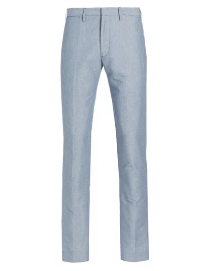 Saks Fifth Avenue Men's Slim-fit Chambray Trousers In Hydrangea