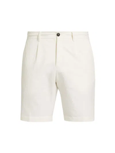 Saks Fifth Avenue Men's Slim-fit Cotton & Linen-blend Shorts In White