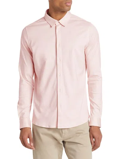 Saks Fifth Avenue Men's Slim-fit Cotton Button-front Shirt In Chalk Pink